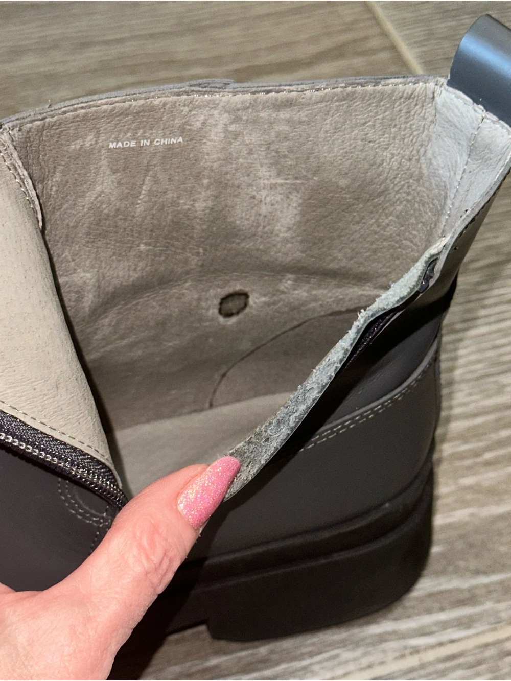 Eileen Fisher Floyd Graphite Grey Waterproof Leather Women’s 8 Booties Normcore - Picture 11 of 13